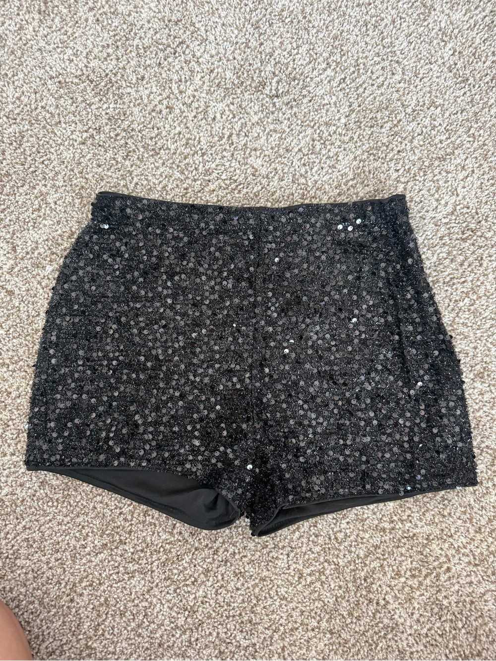 Sequin black shorts